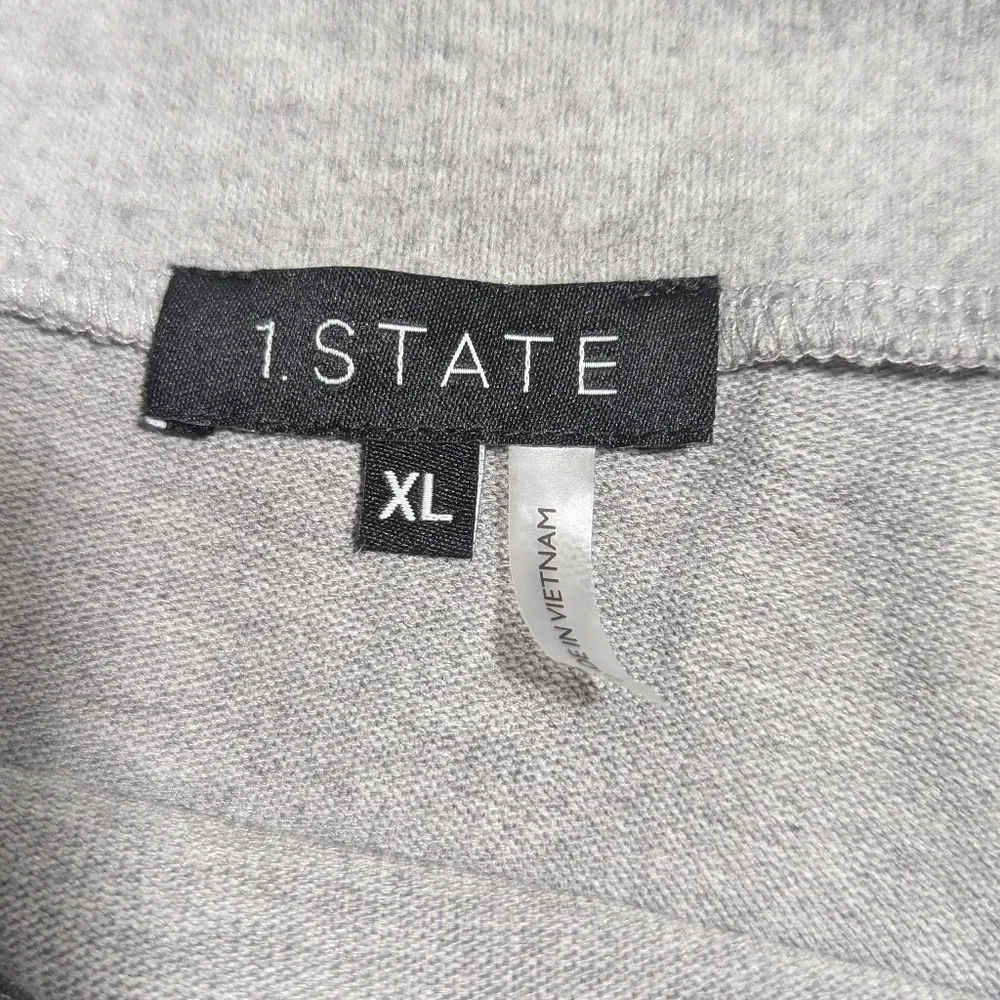 NWT Soft Gray Sweatshirt Top w/ Slight off the Shoulder Neckline - Long Sleeve - Picture 4 of 11